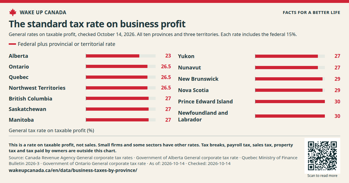 The standard tax rate on business profit