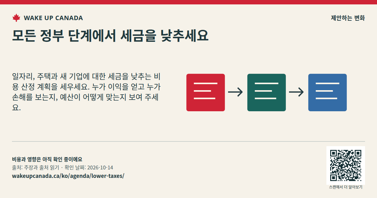 모든 정부 단계에서 세금을 낮추세요