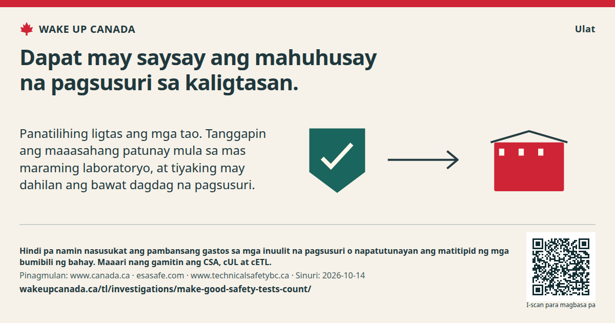 Dapat may saysay ang mahuhusay na pagsusuri sa kaligtasan.