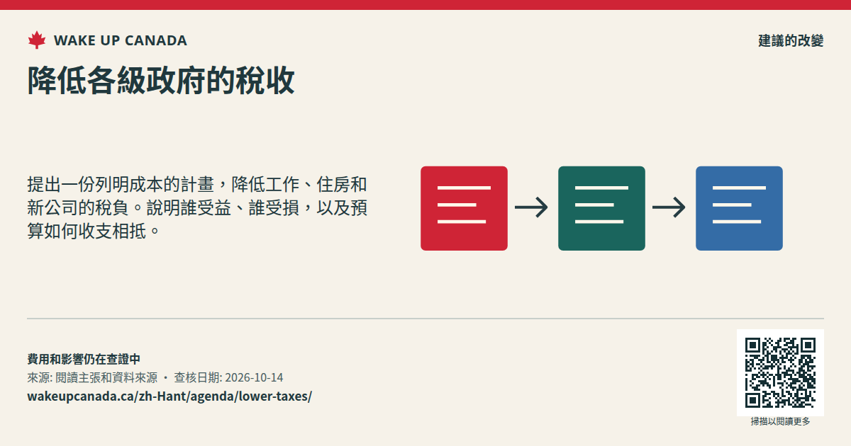 降低各級政府的稅收